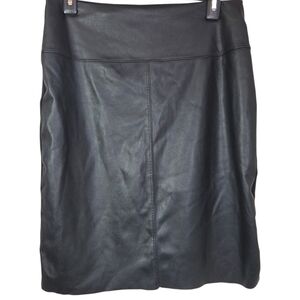 Michael Kors Black Faux Leather Front Pencil Skirt Size Med
